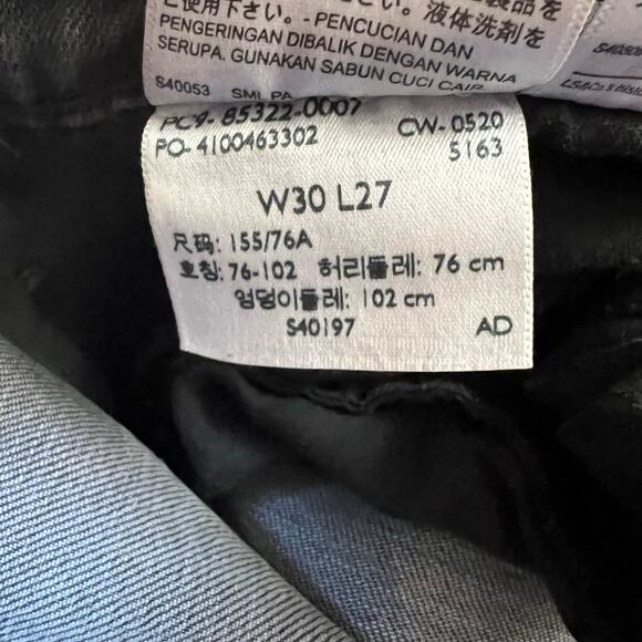 Levis Jeans Womens 30 Fadded Black Mile High Cropped Wide Leg Pants - Picture 7 of 11